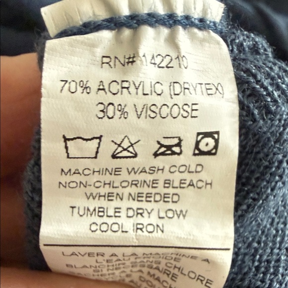 Mer Sea Blue Catalina Oversized Knit Pocket Sweater Women’s Small Medium - Picture 5 of 7